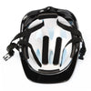 Black protective gear set for kids including a helmet, knee pads, and wrist guards