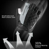 A black silicone glove with a breathable mesh back is shown evaporating sweat, demonstrating improved wearing comfort.