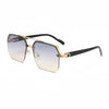 Gold-framed retro double bridge aviator sunglasses with tinted lenses and black arms