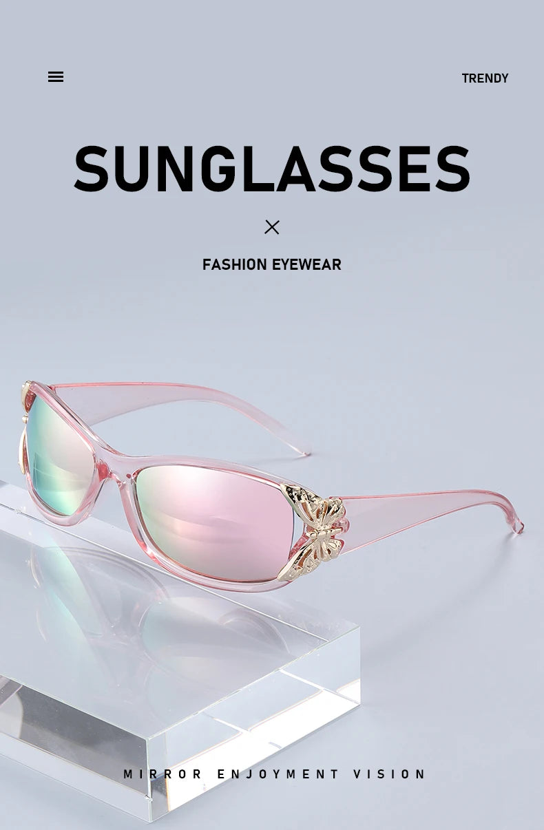 Butterfly Cat-Eye Sunglasses with UV400 Protection