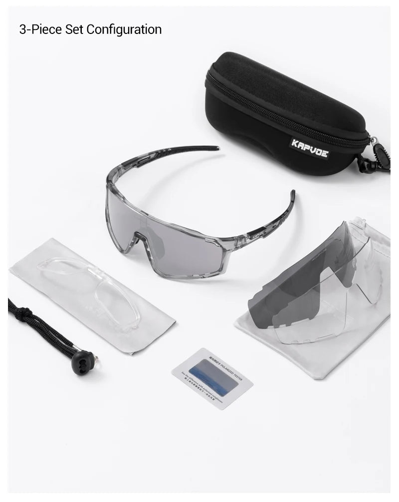 TR90 Cycling Glasses with Interchangeable Lenses for Men and Women