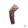 A dark gray reusable stretch tattoo arm sleeve featuring a detailed skull design on the forearm.
