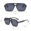 Double Bridge Square Aviator Sunglasses - Retro UV400 Protection for Men and Women