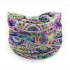 A colorful bohemian stretch cotton headband featuring intricate paisley and geometric patterns.
