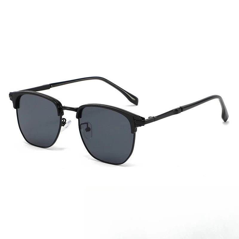 Vintage Half-Frame Sunglasses with UV400 Protection