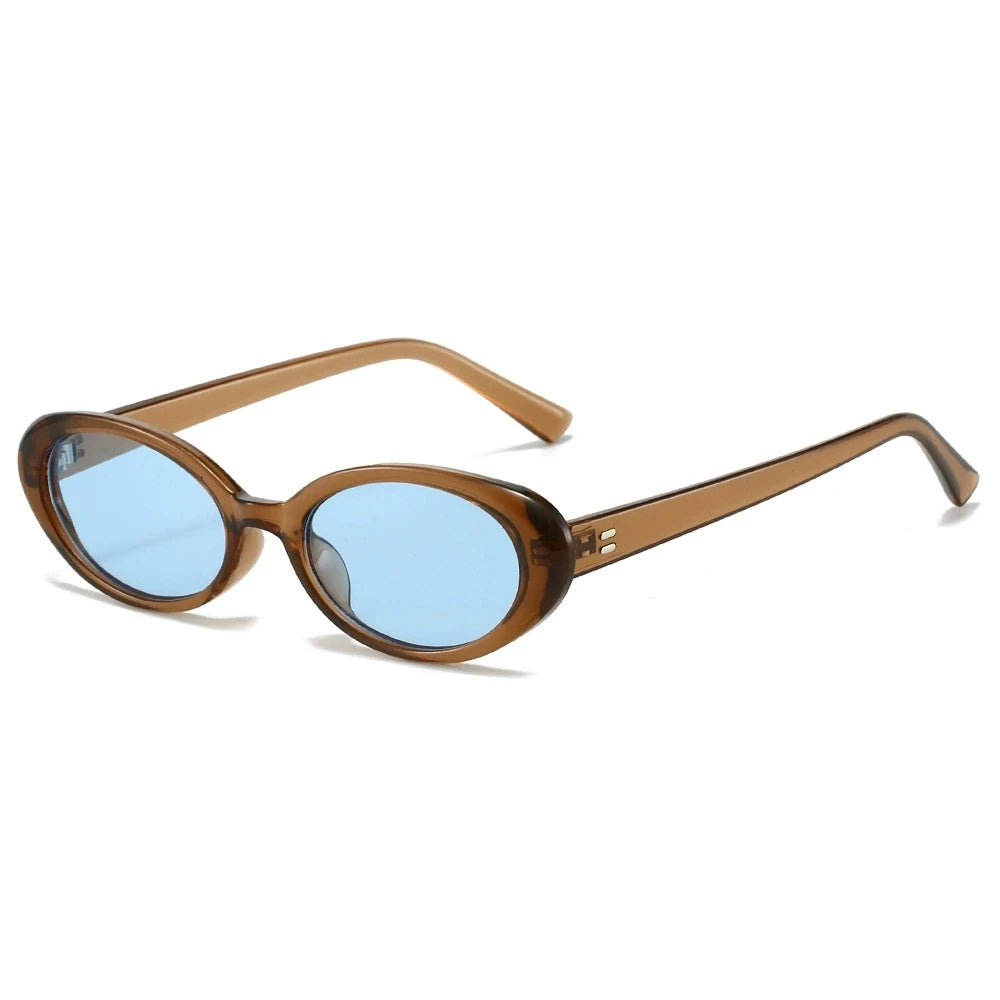 Retro Oval Sunglasses with UV400 Protection