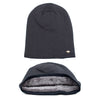 Fleece-Lined Knit Beanie Winter Hat