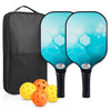 2-Piece Fiberglass Pickleball Paddle Set with 4 Balls for Beginners