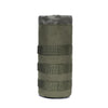 Olive green tactical MOLLE water bottle pouch with multiple adjustable straps