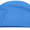 A bright blue unisex waterproof swim cap shown from the side.