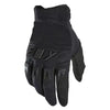 Black heavy duty full finger off-road motorcycle gloves shown against a white background.