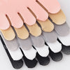 A stack of five pairs of ultra-thin invisible boat socks in various pastel and neutral colors.