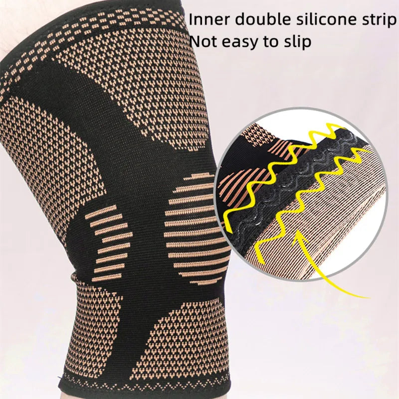 Copper Fiber Compression Knee Sleeve for Sports Support
