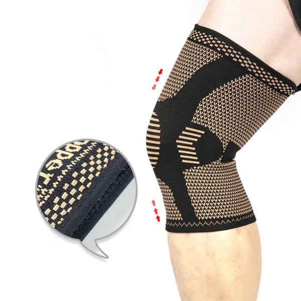 Copper Fiber Compression Knee Sleeve for Sports Support