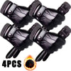 Men's Genuine Leather Touchscreen Gloves with Soft Fleece Lining