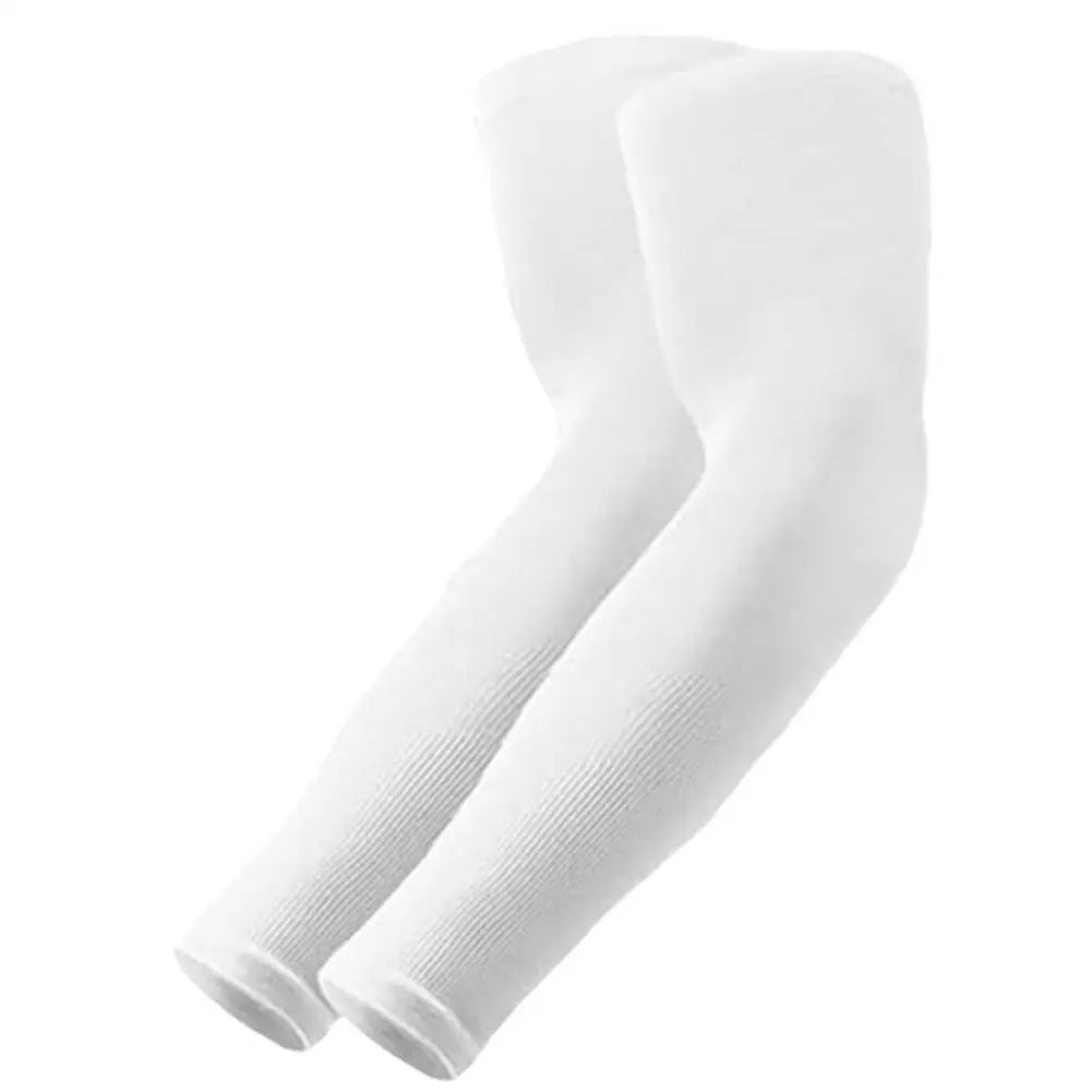 White UV protection arm sleeves for sports and outdoor activities