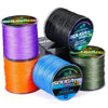 Spool of SOUGA BRAID 8x fishing line in various colors including purple, orange, and green.