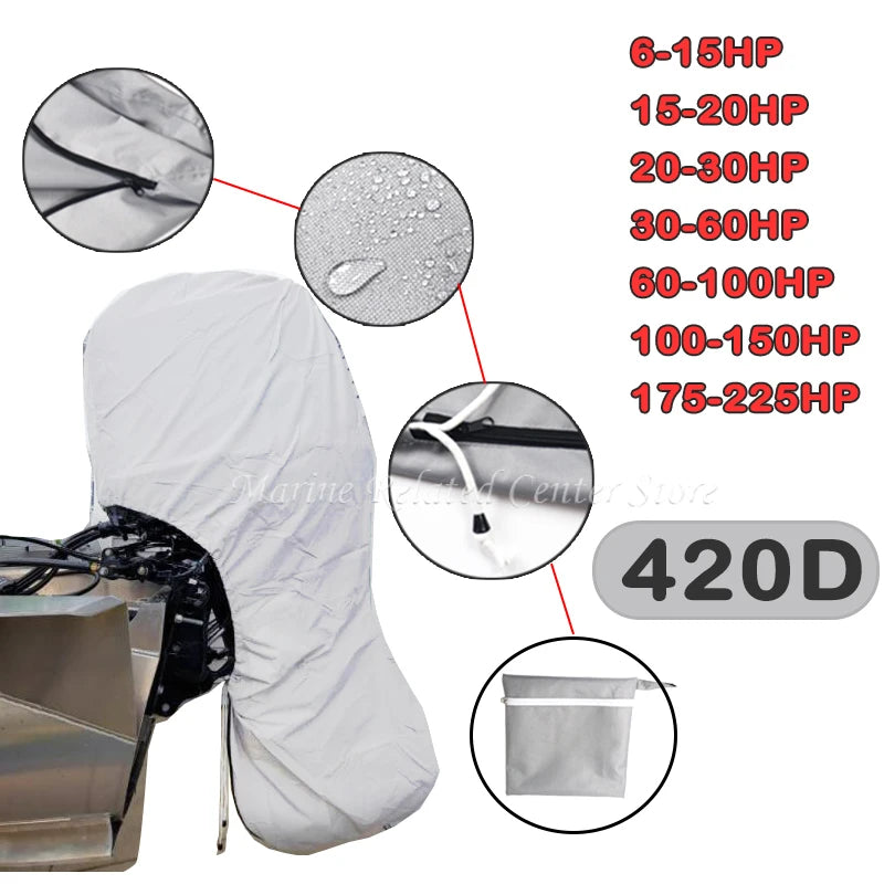 Heavy-Duty Waterproof Outboard Motor Cover