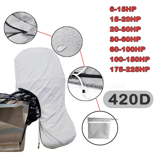 Heavy-Duty Waterproof Outboard Motor Cover