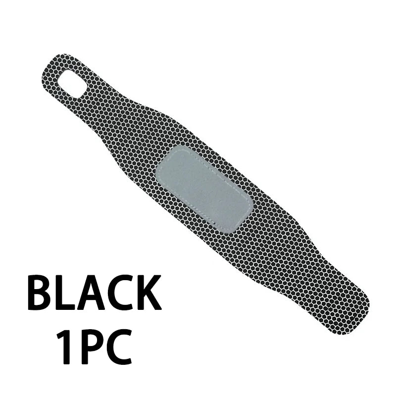 Black ultra-thin spandex wrist guard for joint support, shown from the side.