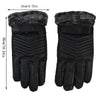 Pair of black extreme cold-proof ski gloves with faux fur trim