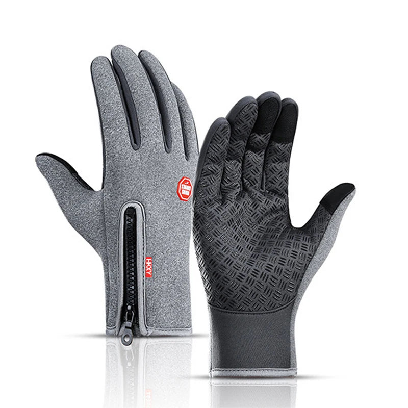 Touchscreen Warm Winter Gloves with Zipper Closure