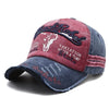 Vintage Washed Cotton Baseball Cap with Embroidered Cow Head