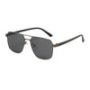 A pair of classic square aviator sunglasses with dark lenses and a brown frame.