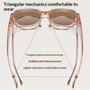 Pink triangular frame sunglasses designed for comfort and stability.