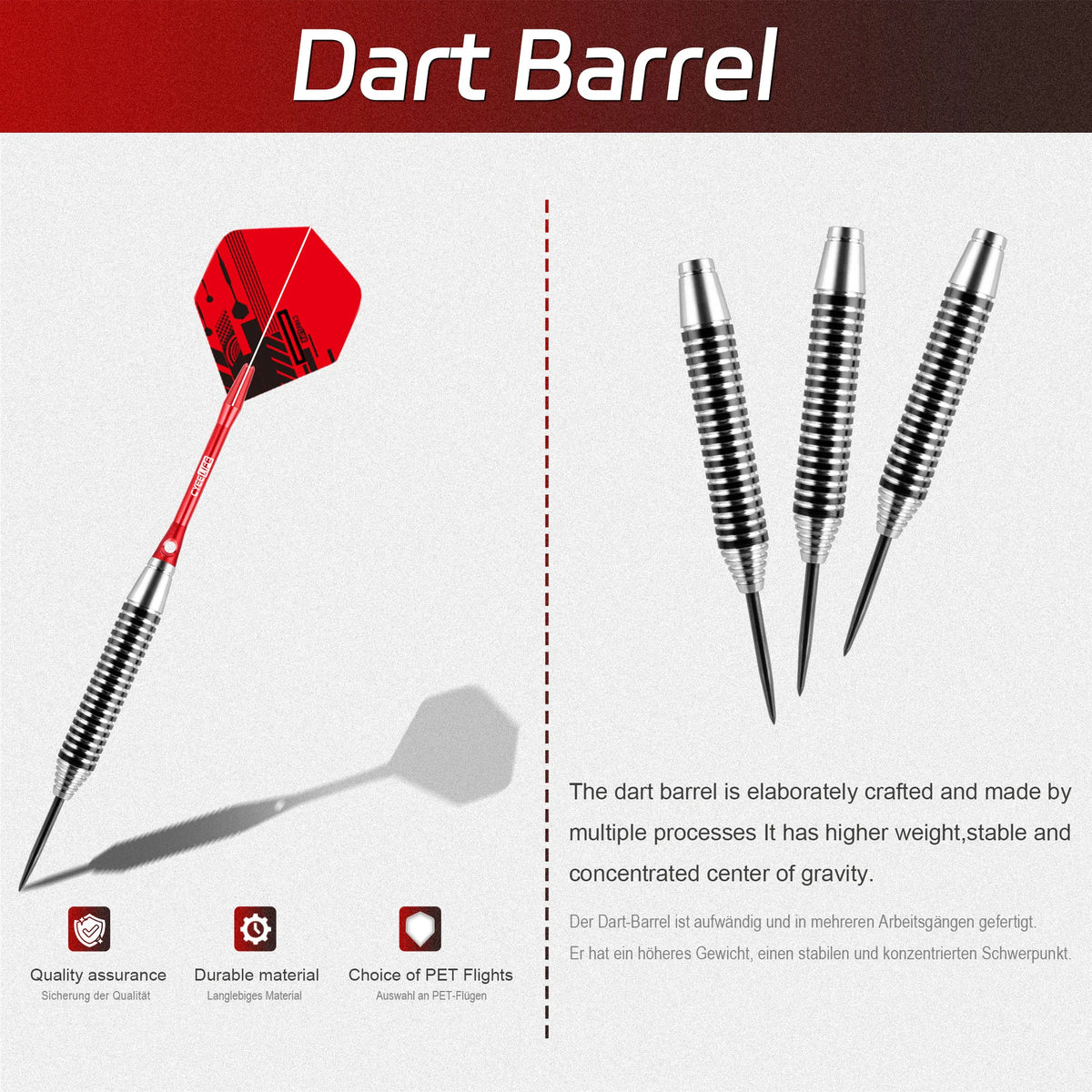 Professional Steel Tip Darts Set with Aluminum Shafts and Storage Box