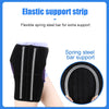 Black elastic support strip for flexible spring steel bar extra support on a compression brace.