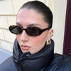 Retro Oval Sunglasses with UV400 Protection