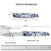 A precision folding pocket knife with a camouflage pattern and an ABS handle shown next to a ruler.