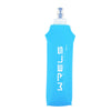 A tall, light blue silicone water bottle with a clear cap and a white label featuring the word WELS.