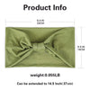 Olive green non-slip elastic headband folded and displayed with dimensions.