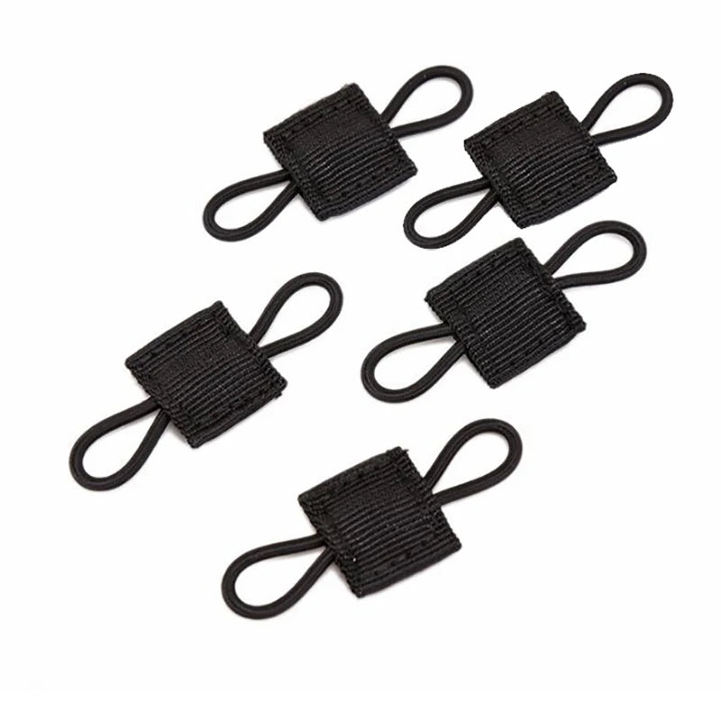 A multi-pack of black tactical antenna binding buckles.
