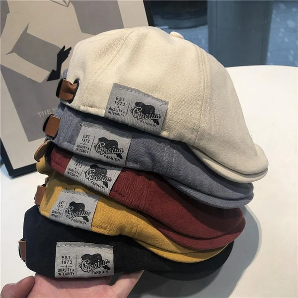 Classic Cotton Beret Hat – Vintage Ivy Cap for Men & Women