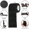 Rouleaux de matériel de bandage élastique réutilisable noir, imperméable, respirant et élastique.