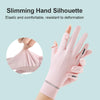 Guantes de mano rosa para adelgazar, elásticos y cómodos.