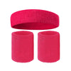 A multi-pack of bright pink sports headbands for fitness and activity.