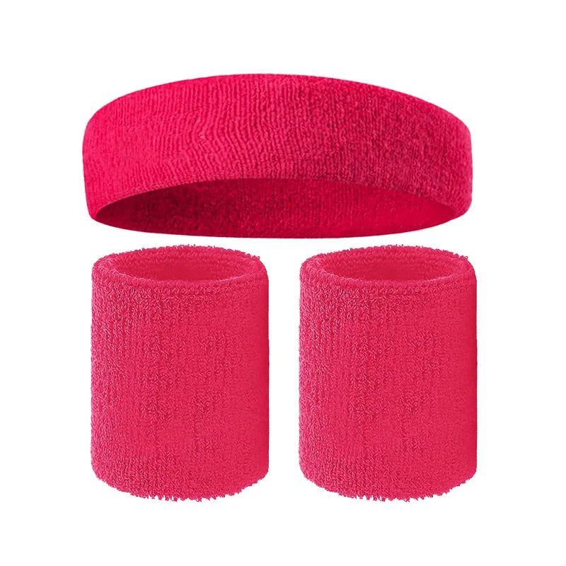 A multi-pack of bright pink sports headbands for fitness and activity.