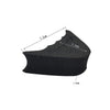 Black adjustable EVA foot pads designed for heels and shoes, showing various dimensions.
