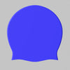 A vibrant blue waterproof silicone swim cap designed for hair extensions.