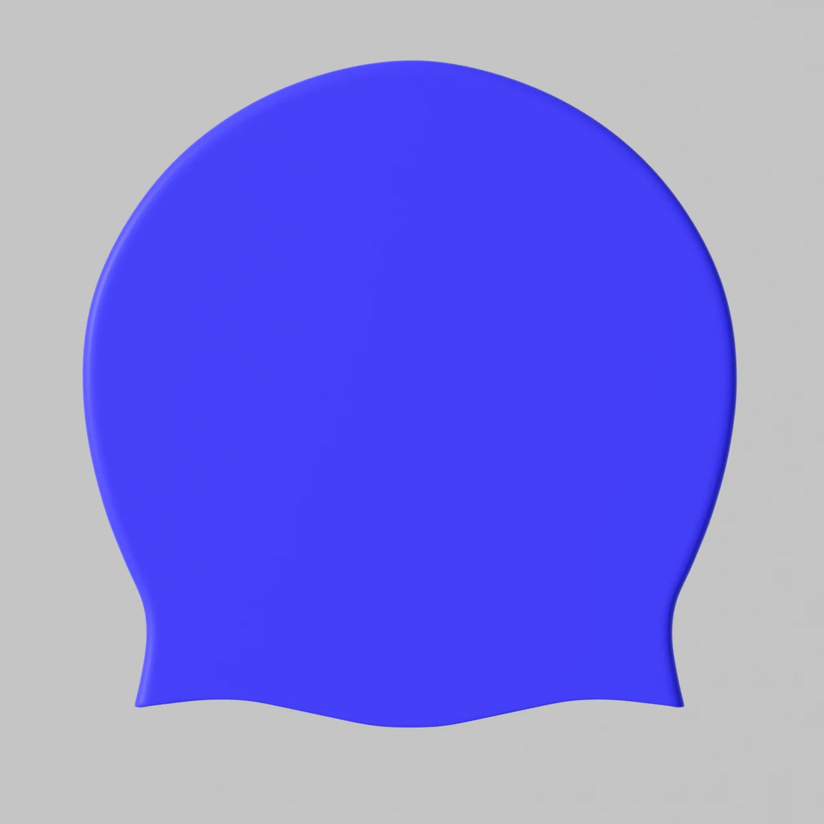 A vibrant blue waterproof silicone swim cap designed for hair extensions.