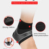 Black ankle brace demonstrating professional sports ankle protection features like strong velcro and bidirectional pressuriza
