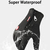 Black SBR coated super waterproof gloves shown against a white splash background