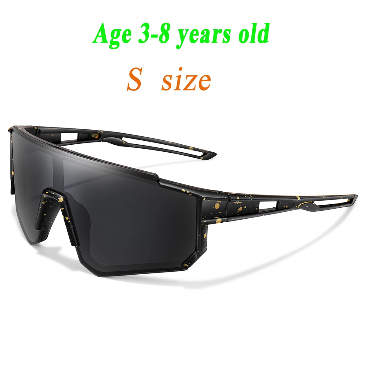 Black sunglasses with gold polka dots for children aged 3-8 years old