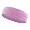 A pink moisture-wicking athletic headband rolled up and displayed against a white background.