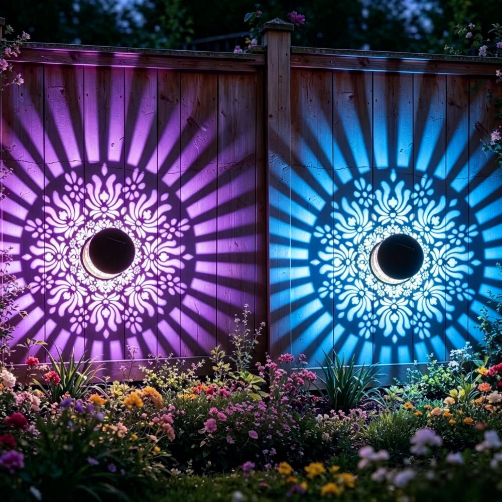 Solar Peony Mandala Projector Light for Outdoor Walls