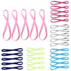 A set of five multi-functional elastic sports headbands in pink and gray colors.